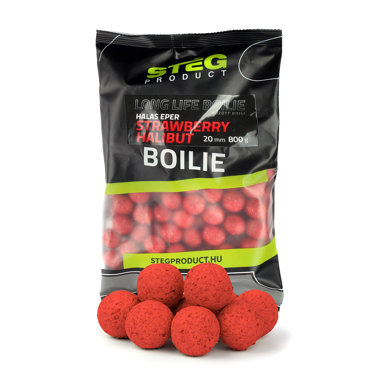 Бойли варені Steg Long Life Boilie 20mm 800g Strawberry-Halibut