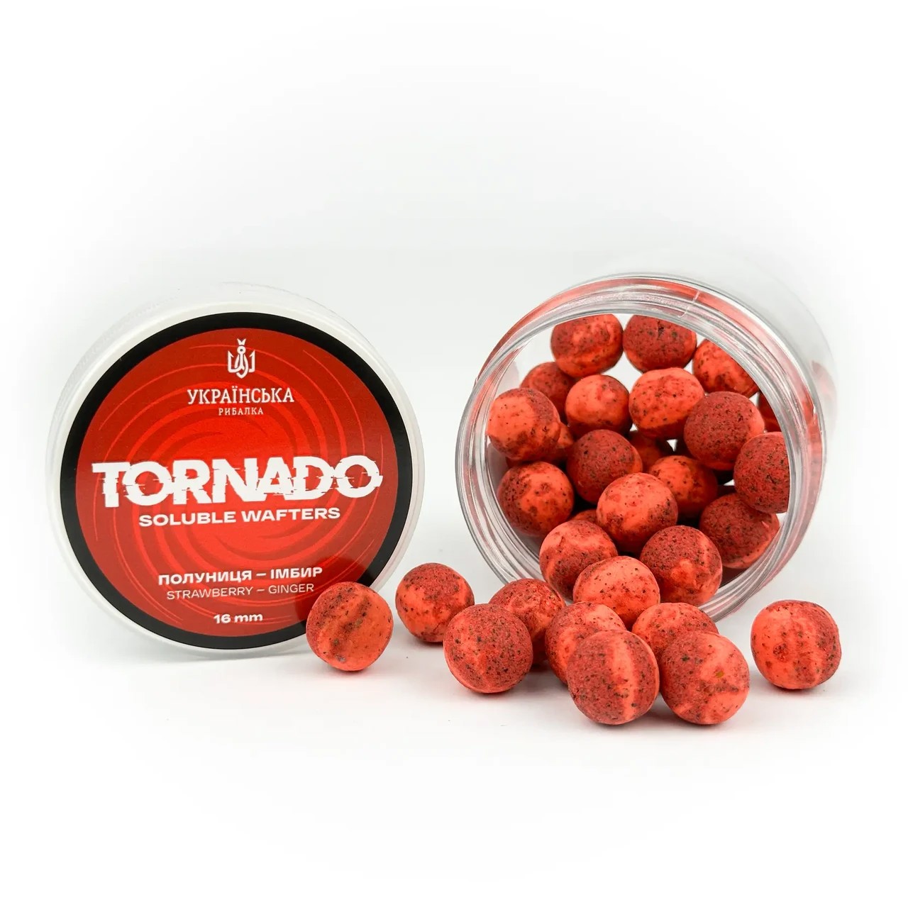 Розчинний Wafters Tornado Полуниця - Імбир  Українська Рибалка 20 мм
