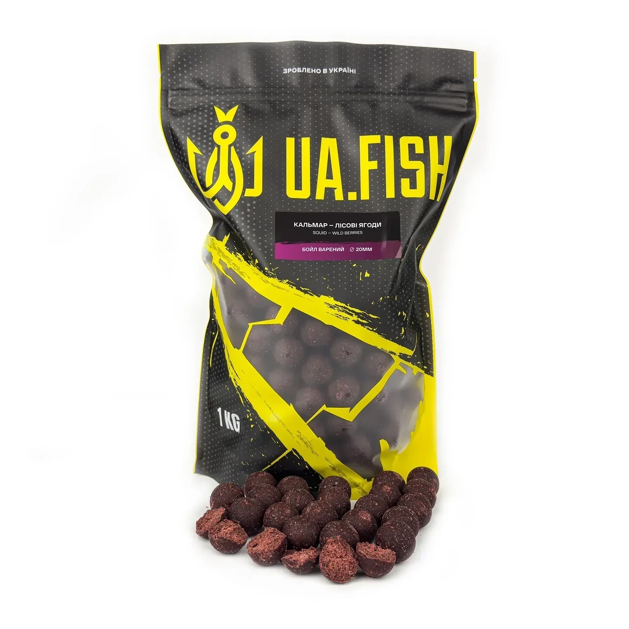 Бойли розчинні Українська рибалка Кальмар Лісові Ягоди 24mm 1kg