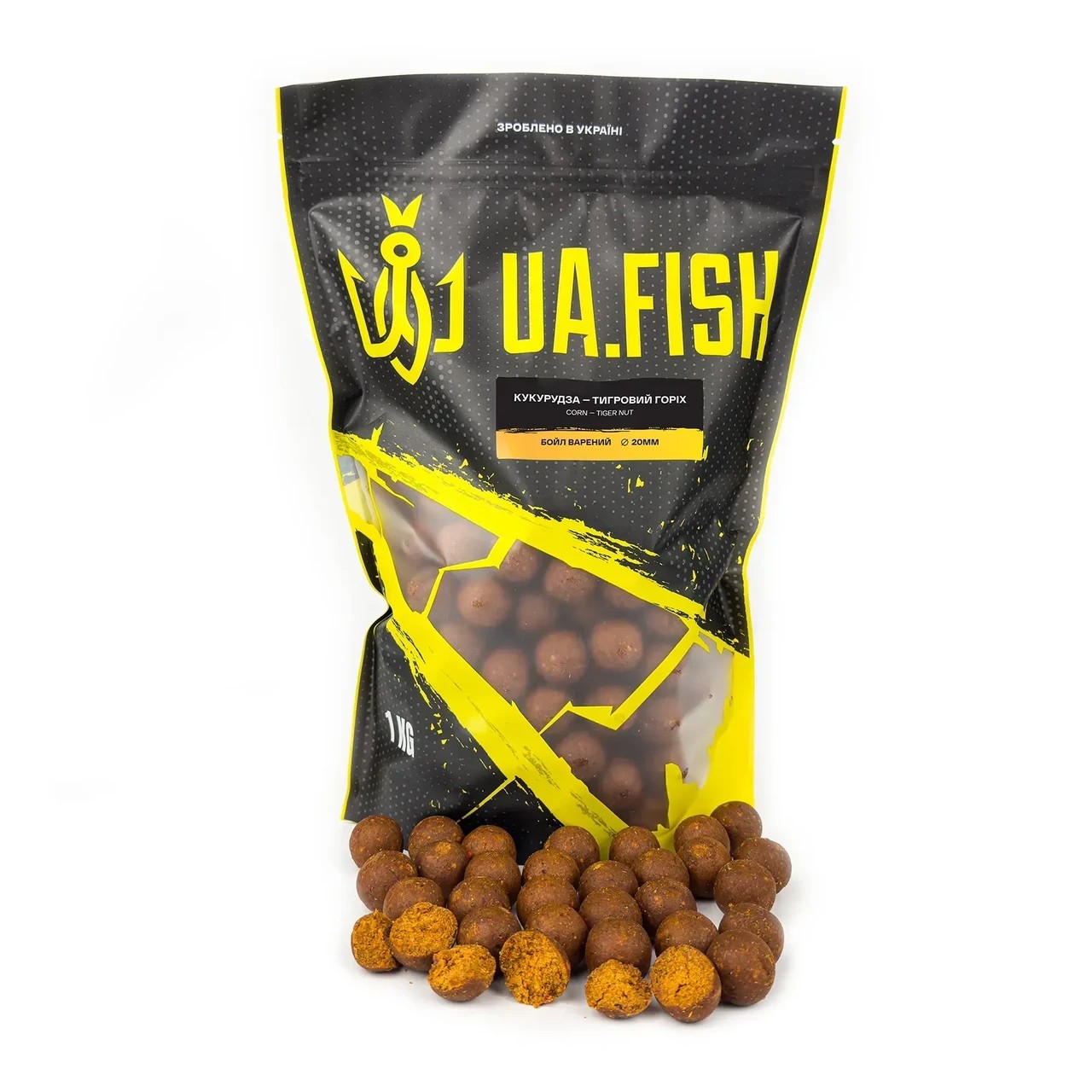 Бойли розчинні Українська рибалка Кукурудза Тигровий горіх 24mm 1kg