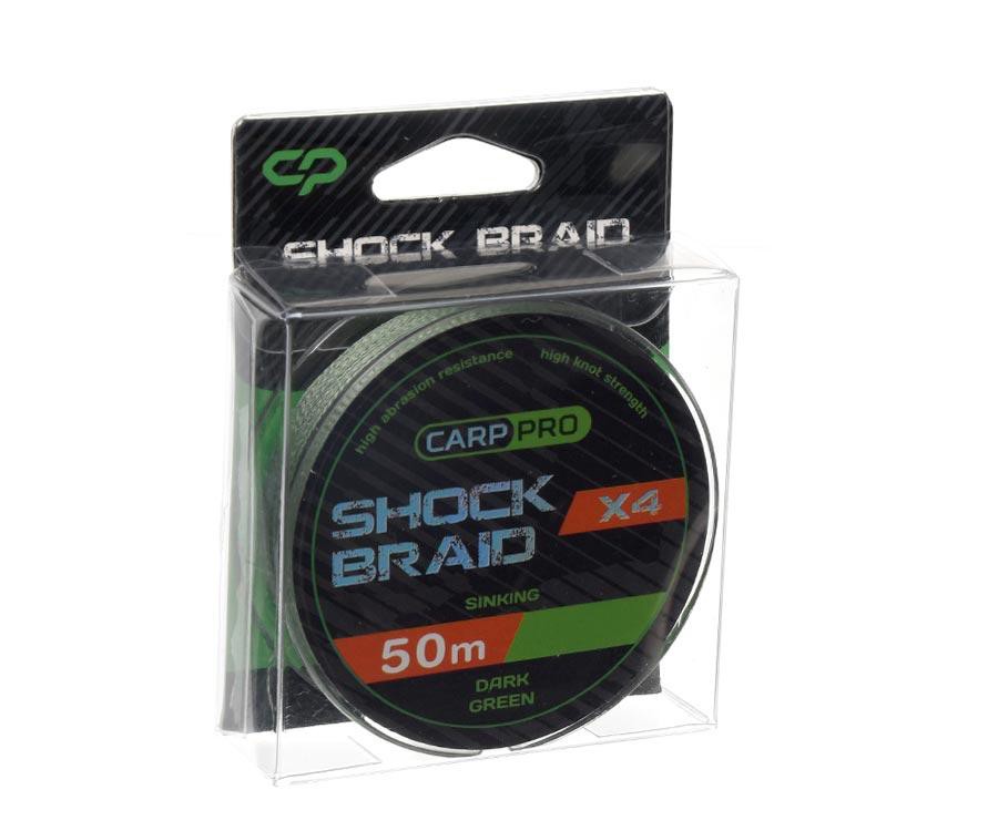 Шок-лідер Carp Pro Shock Braid PE X4 0.16мм 50м Dark Green