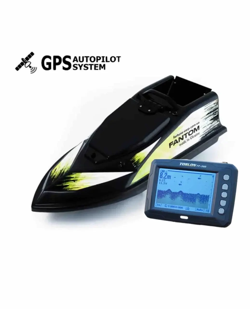 Кораблик для підгодовування Фантом Модерн з ехолотом Toslon TF300 та GPS автопілотом V3_6+1