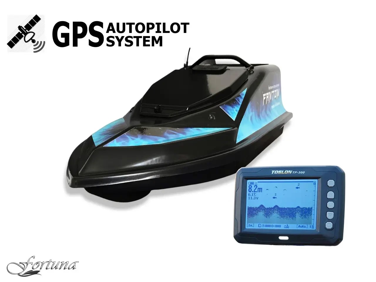 Кораблик для підгодовування Фантом Модерн з ехолотом Toslon TF300 та GPS автопілотом