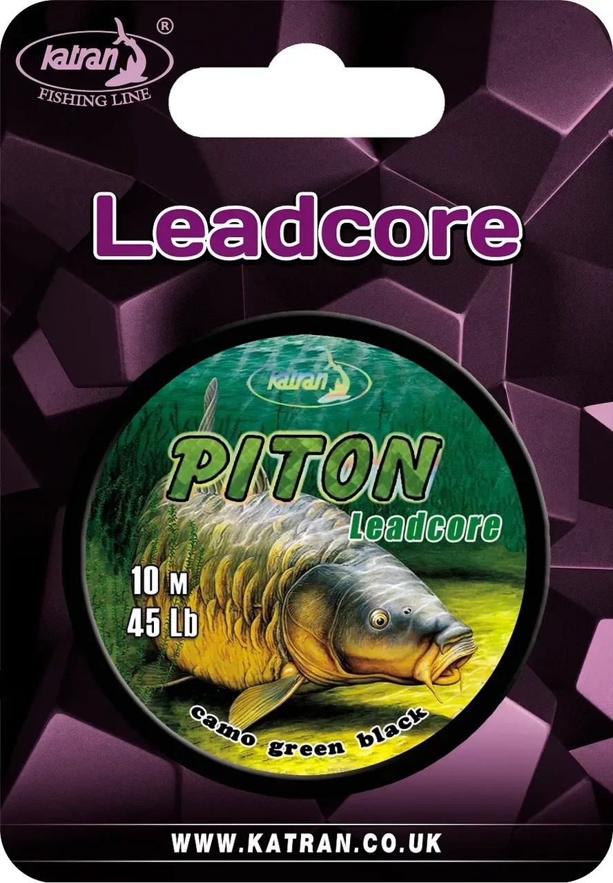 Лідкор Katran Lead core PITON 45lb 10m camo green black