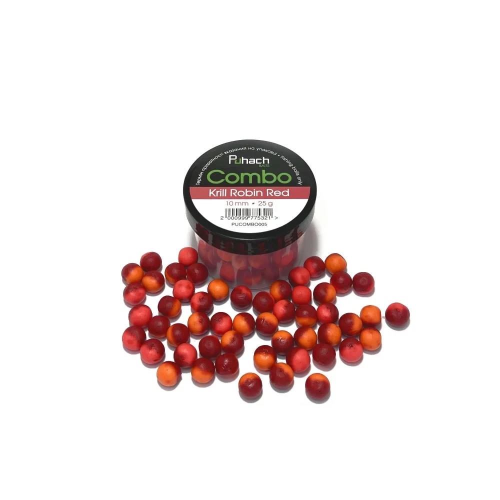 Вафтерси Puhach Baits Combo 10 мм Krill Robin Red (Кріль Спеції)