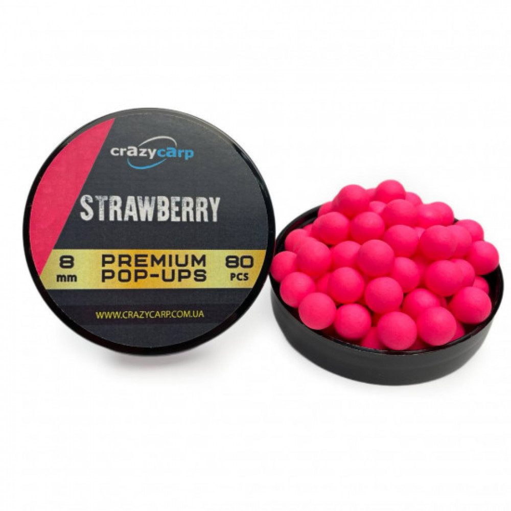 Бойли Pop-ups Crazy Carp Strawberry 8 mm