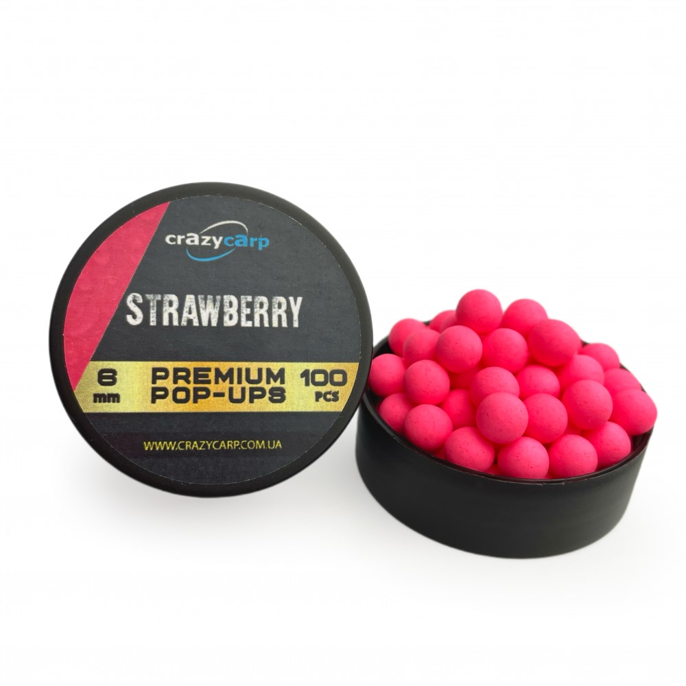 Бойли Pop-ups Crazy Carp Strawberry 6 mm