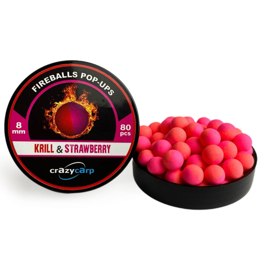 Бойли Pop-ups Crazy Carp Krill & Strawberry 8mm