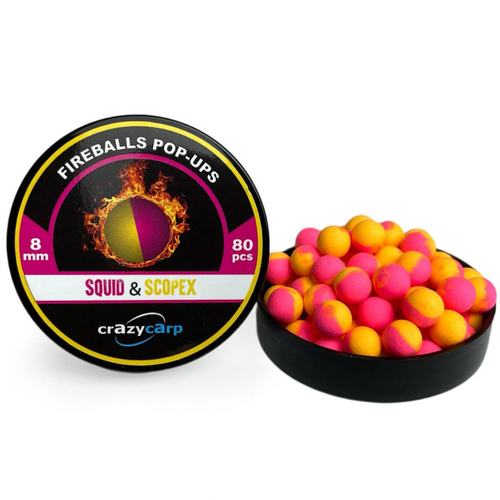 Бойли Pop-ups Crazy Carp Squid & Scopex 8mm