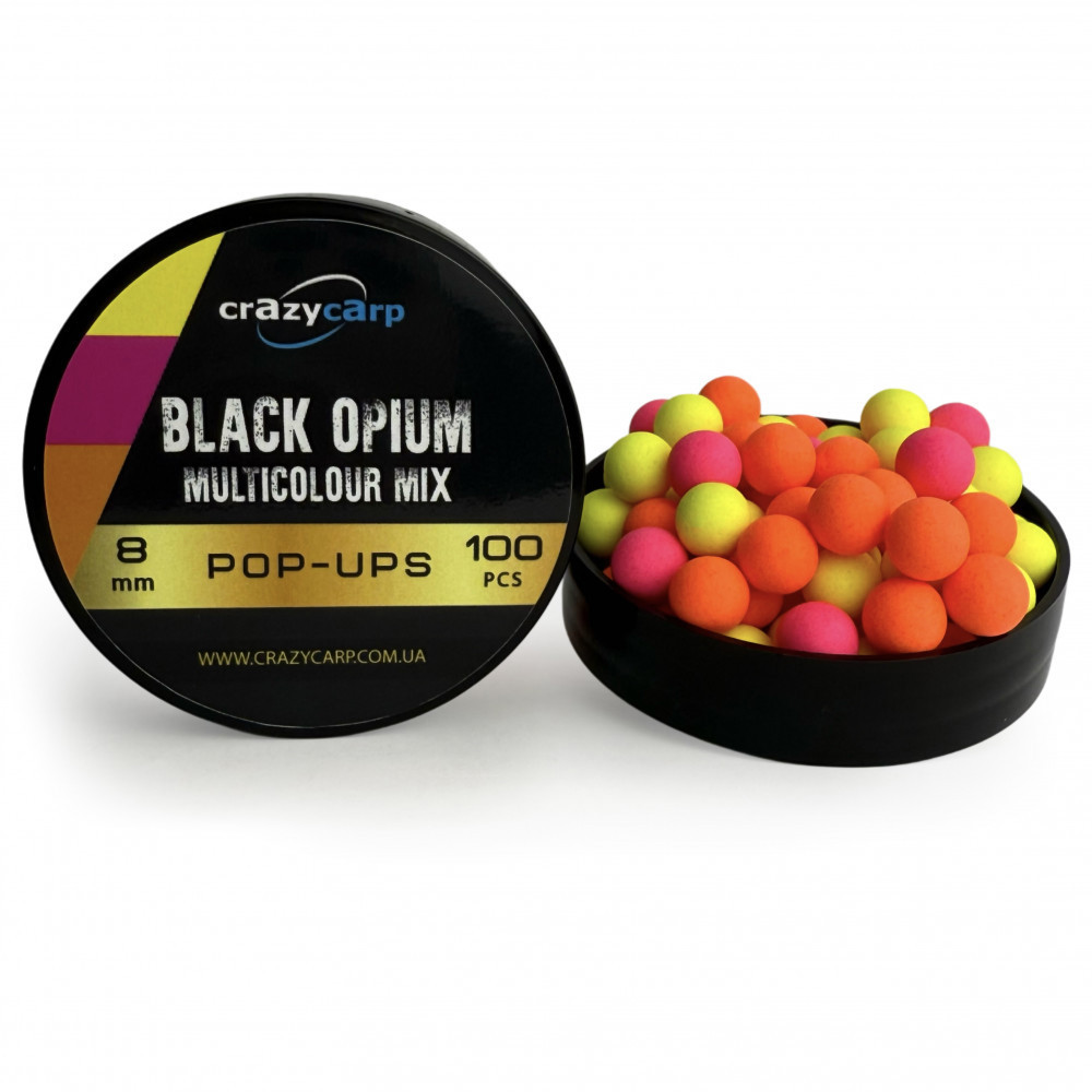 Бойли Pop-ups Crazy Carp Black Opium Multicolor 8mm