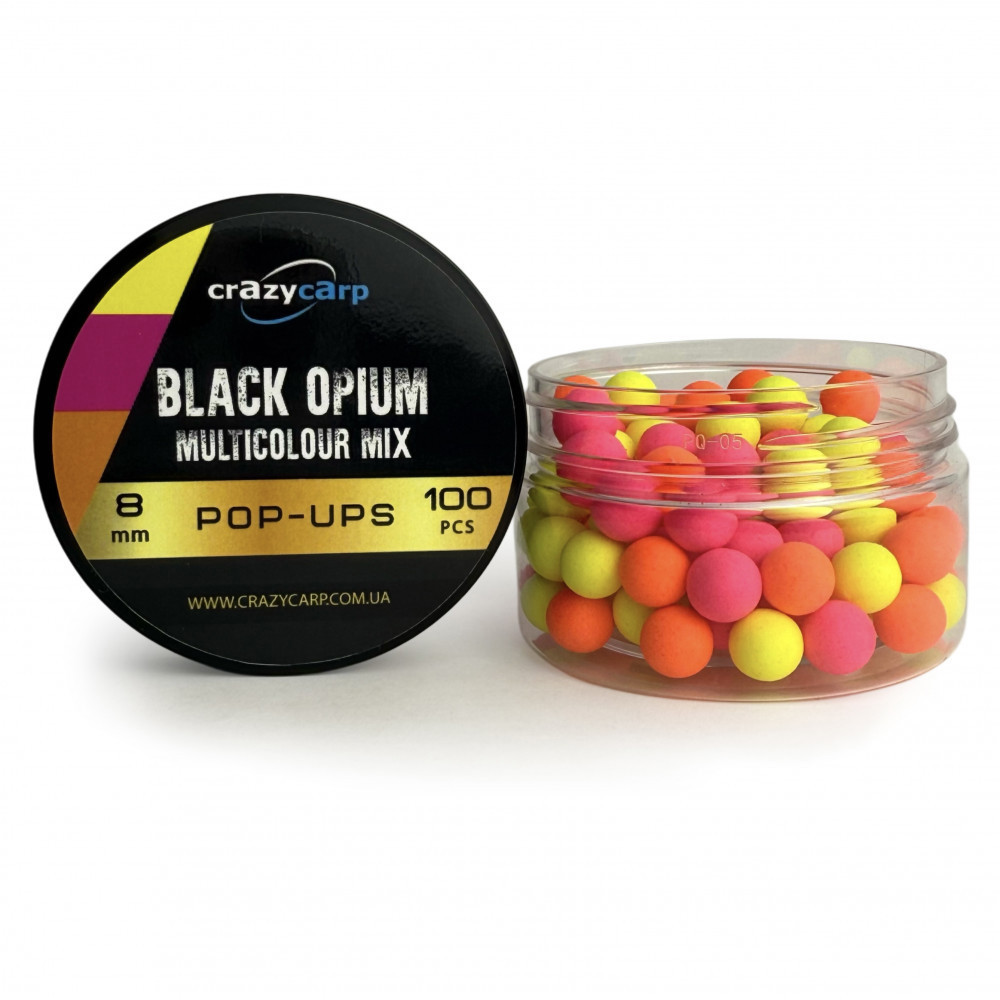 Бойли Pop-ups Crazy Carp Black Opium Multicolor 8mm