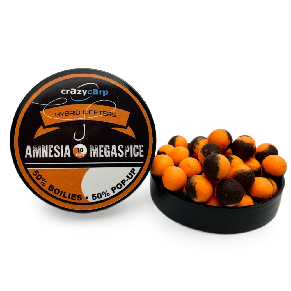 Бойли вафтерс crazy carp Amnesia & Megaspice Hybrid Wafters 10 mm
