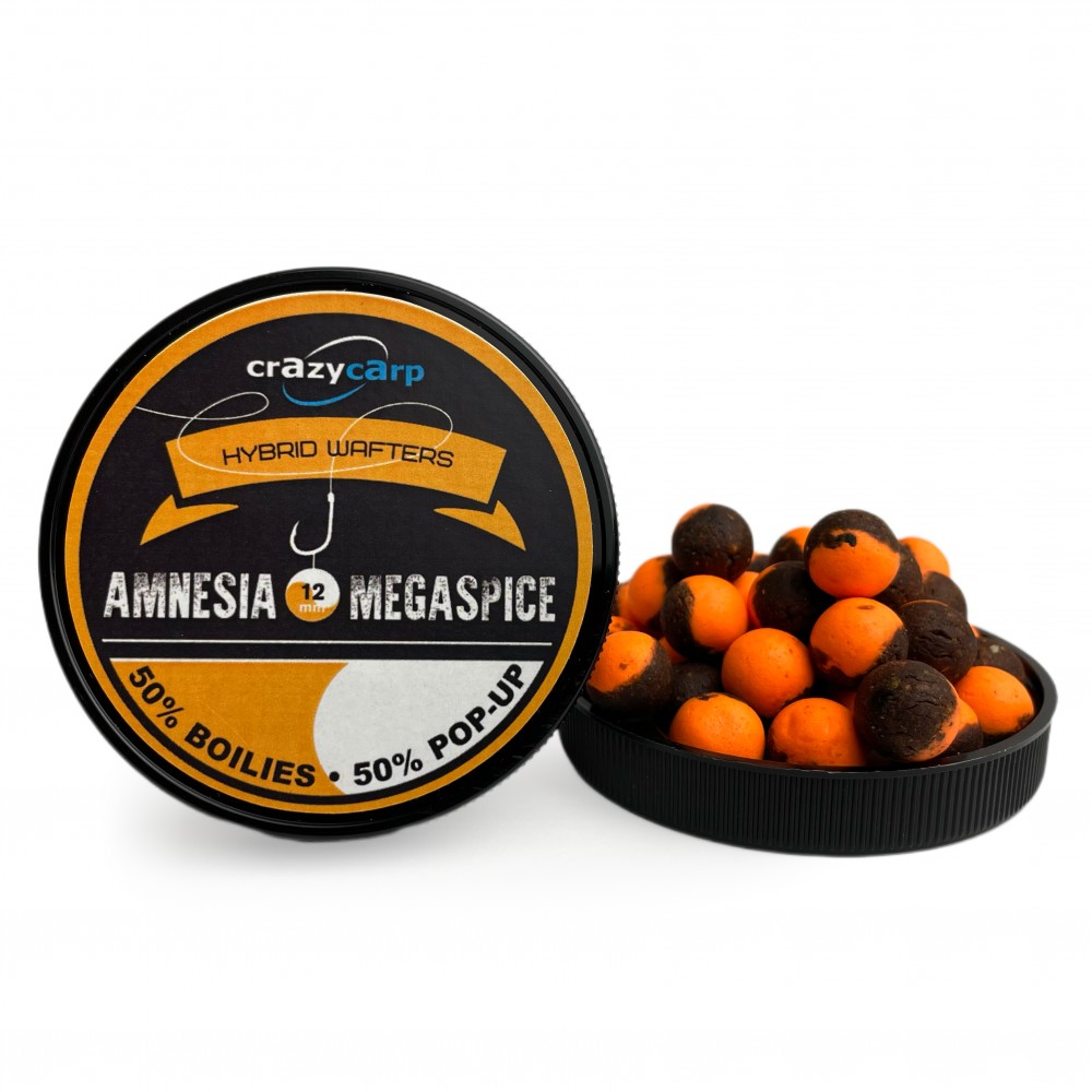 Бойли вафтерс crazy carp Amnesia & Megaspice Hybrid Wafters 12 mm