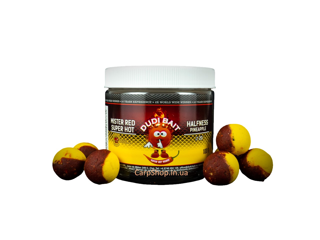 Вафтерси Dudi Bait Mister Red “Super Hot Halfness Pineapple 16 mm