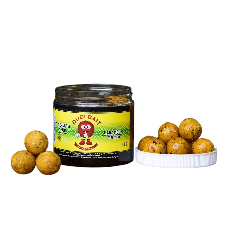 Бойли насадочні Dudi Bait Tigernuts Amur Caramele Tari Glugged 100г 20 mm