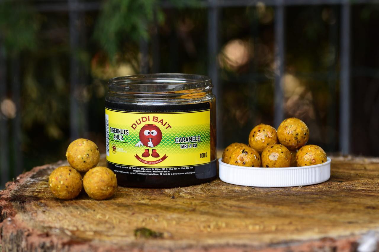 Бойли насадочні Dudi Bait Tigernuts Amur Caramele Tari Glugged 100г 20 mm