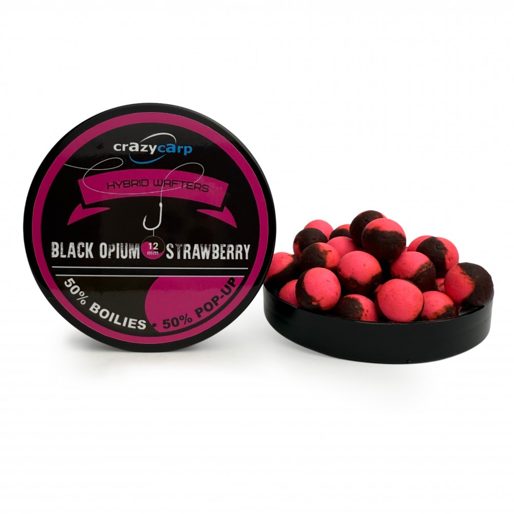 Бойли вафтерс Crazy Carp Black Opium & Strawberry Hybrid Wafters 15 mm