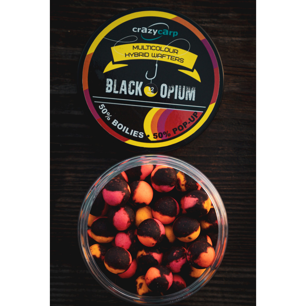 Бойли вафтерс Crazy Carp Black Opium Multicolour Hybrid Wafters 12 mm