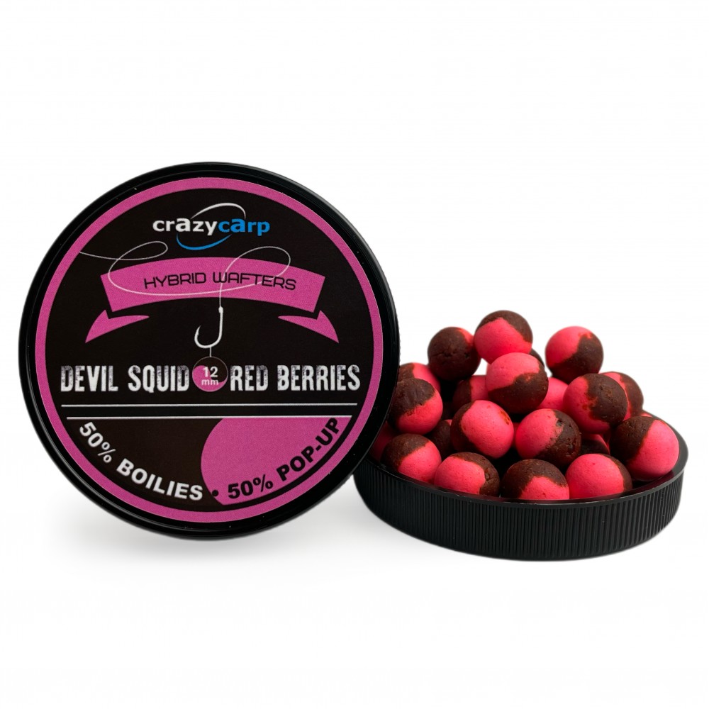 Бойли вафтерс Crazy Carp Devil Squid & Red Berries Hybrid Wafters 12 mm