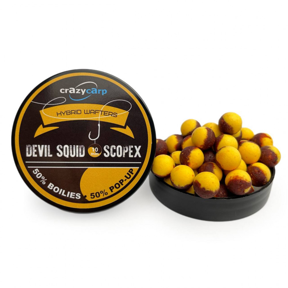 Бойли вафтерс Crazy Carp Devil Squid & Scopex Hybrid Wafters 10 mm
