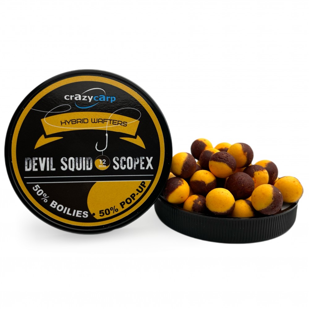 Бойли вафтерс Crazy Carp Devil Squid & Scopex Hybrid Wafters 12 mm