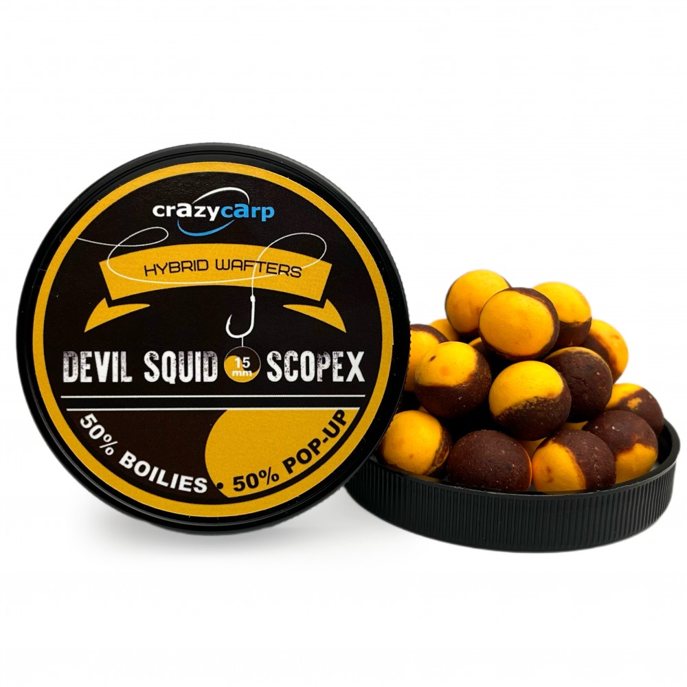 Бойли вафтерс Crazy Carp Devil Squid & Scopex Hybrid Wafters 15 mm