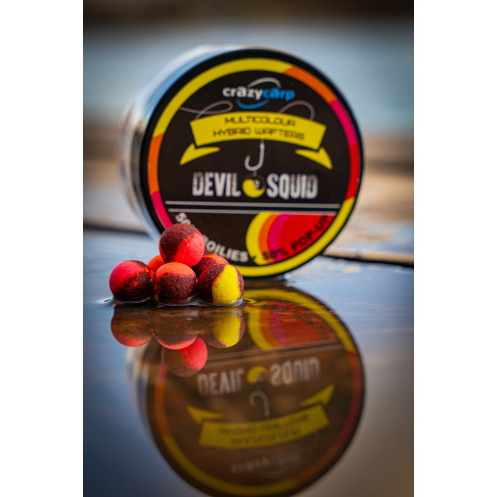 Бойли вафтерс Crazy Carp Devil Squid Multicolour Hybrid Wafters 12 mm