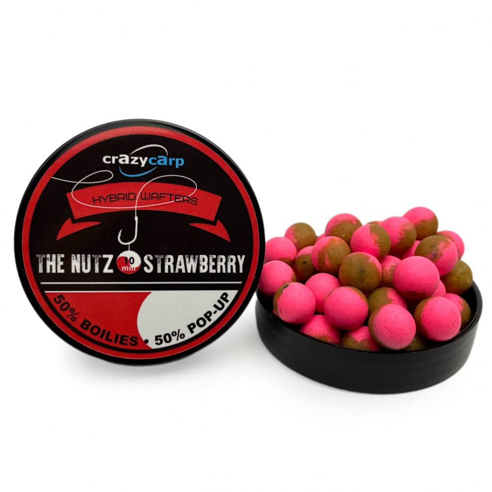 Бойли вафтерс Crazy Carp The Nutz & Strawberry Hybrid Wafters 10 mm