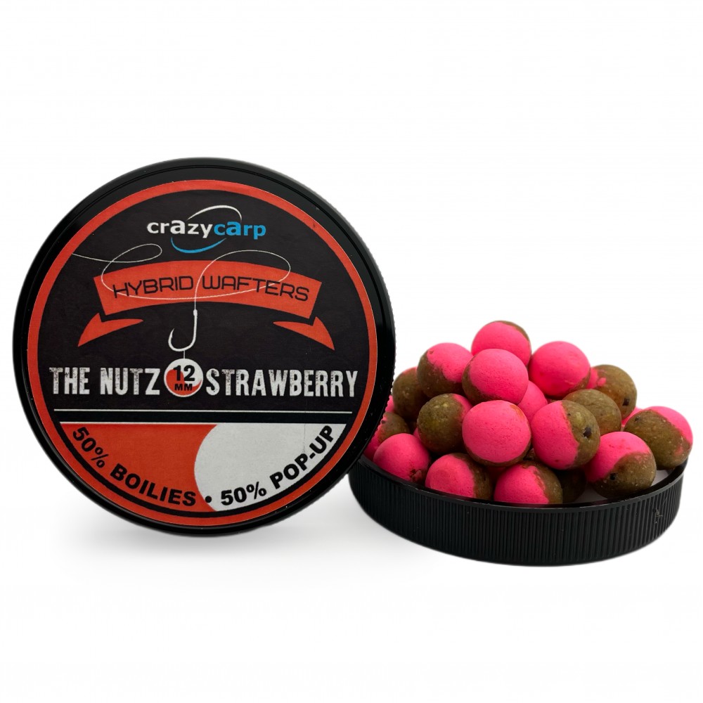 Бойли вафтерс Crazy Carp The Nutz & Strawberry Hybrid Wafters 12 mm