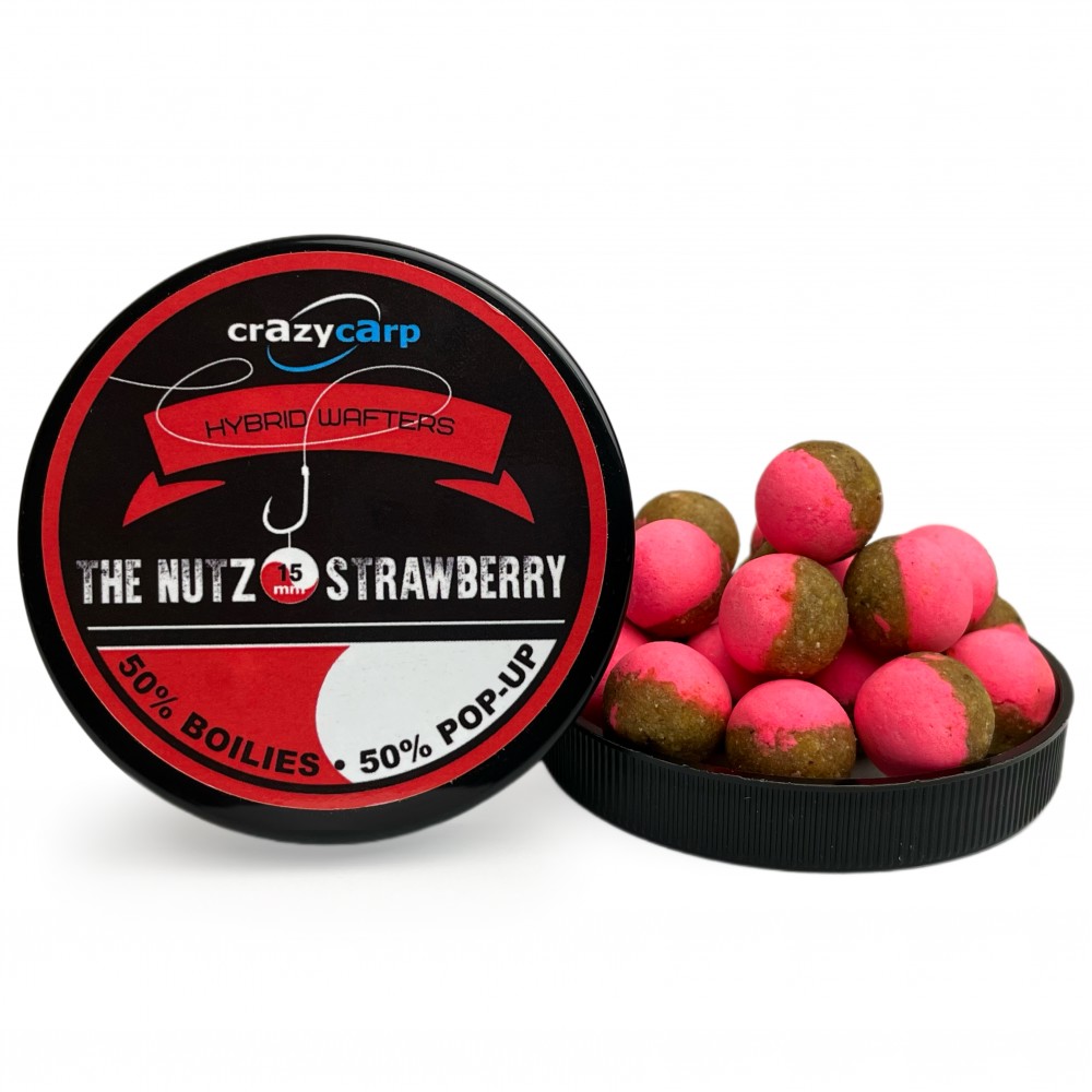 Бойли вафтерс Crazy Carp The Nutz & Strawberry Hybrid Wafters 15 mm