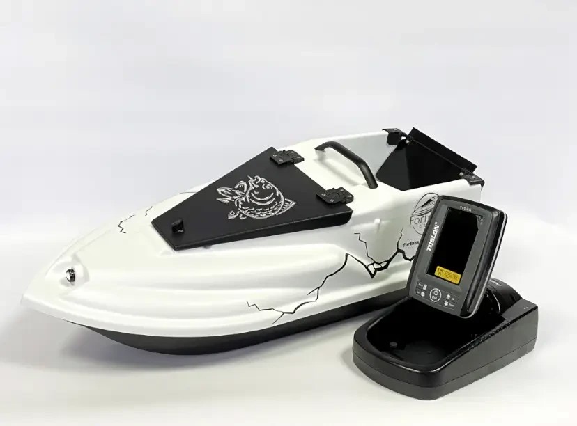 Прикормовий кораблик Фурія Ф'южн з GPS (Maxi Cortex) і лунотом Toslon TF520 Білий
