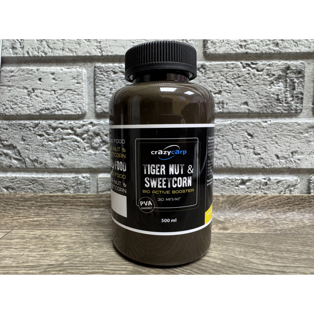 Ліквід Booster Crazy carp Tiger Nut & Sweetcorn Bio-Active 500 мл