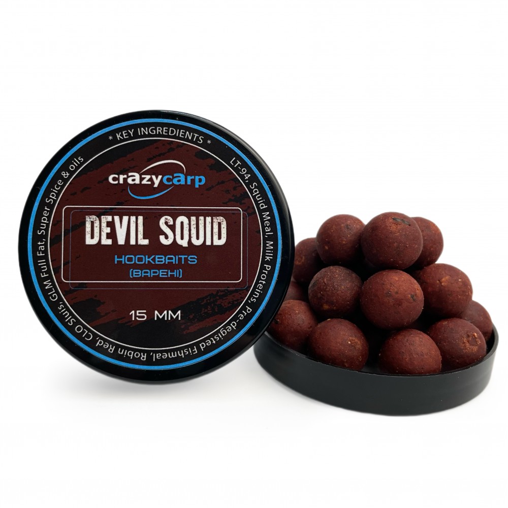 Бойли насадочні варені Crazy carp Devil Squid Hookbaits 15 mm
