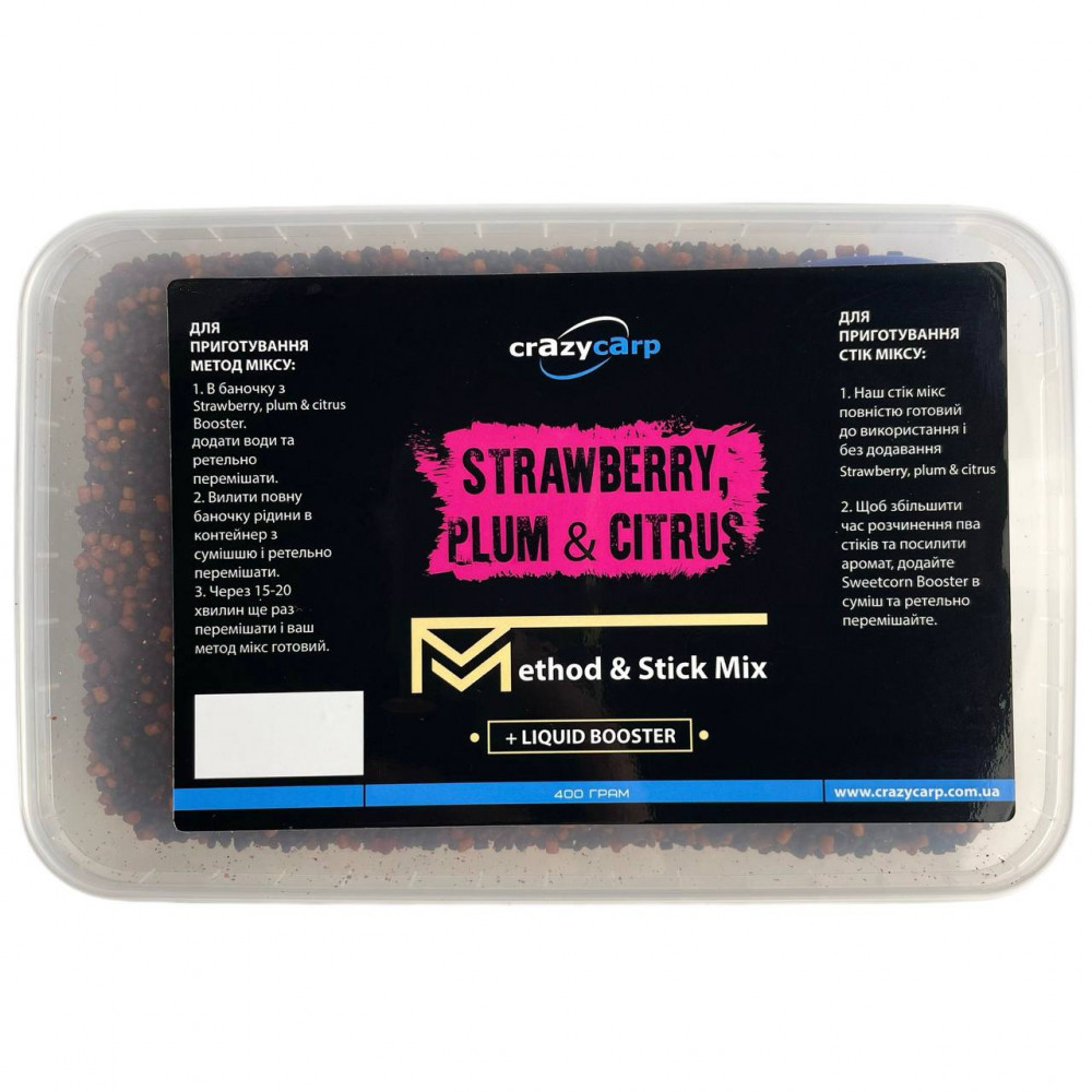 Метод стік-мікс Crazy carp Strawberry Plum Citrus 400g