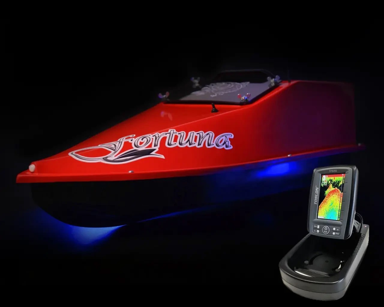 Професійний кораблик для підгодовування Фортуна з GPS Maxi Cortex, ехолотом Toslon TF520 та акумулятором 27000 mAh