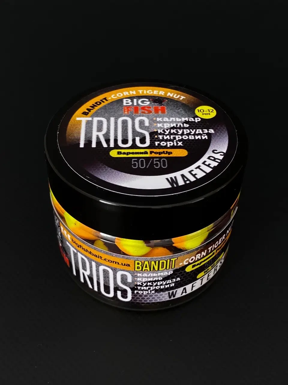Вафтерс TRIOS Bandit Corn-Tiger Nut кальмар, криль, кукурудза, тигровий горіх 10-12 мм