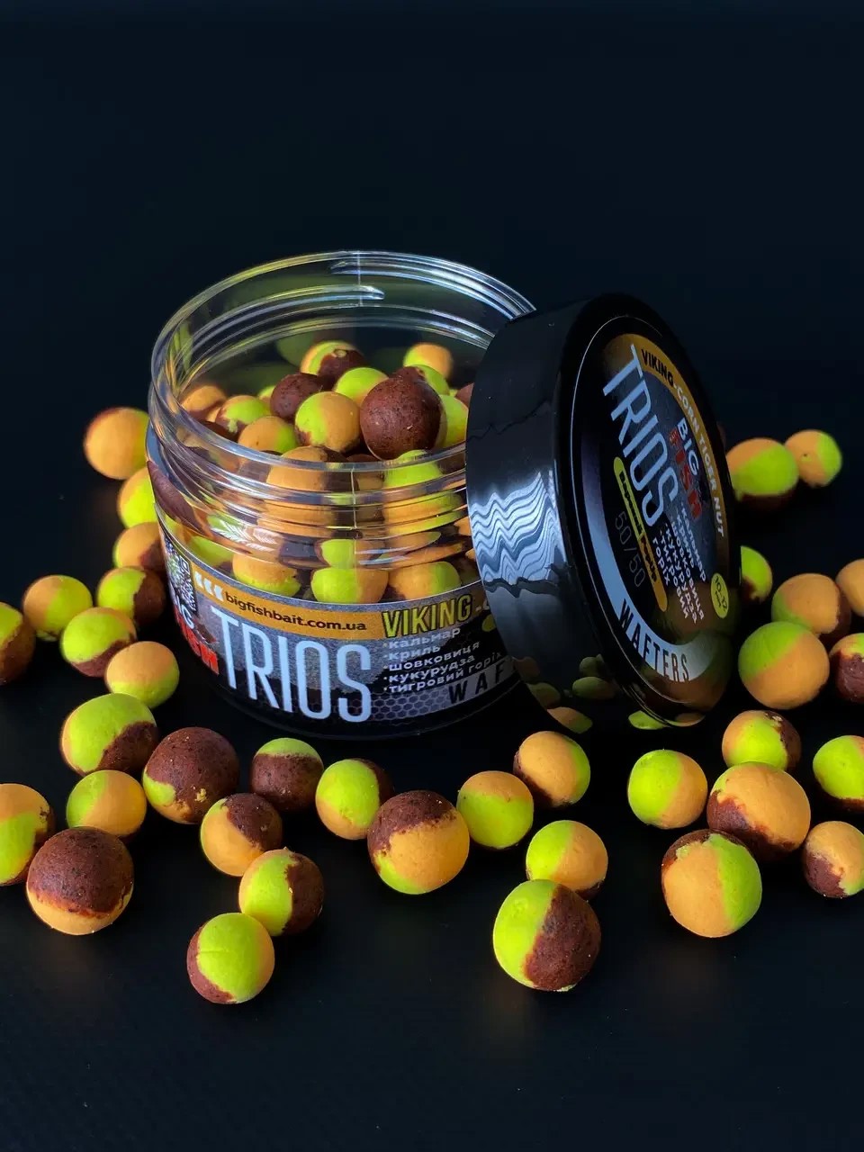 Вафтерс TRIOS Viking Corn-Tiger Nut кальмар, криль, шовковиця, кукурудза, тигровий горіх 10-12 мм