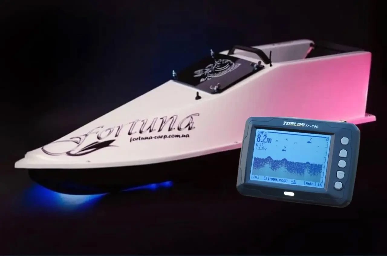 Кораблик Фортуна з GPS автопілотом Fortuna X та ехолотом Toslon520 на 45000mAh Білий