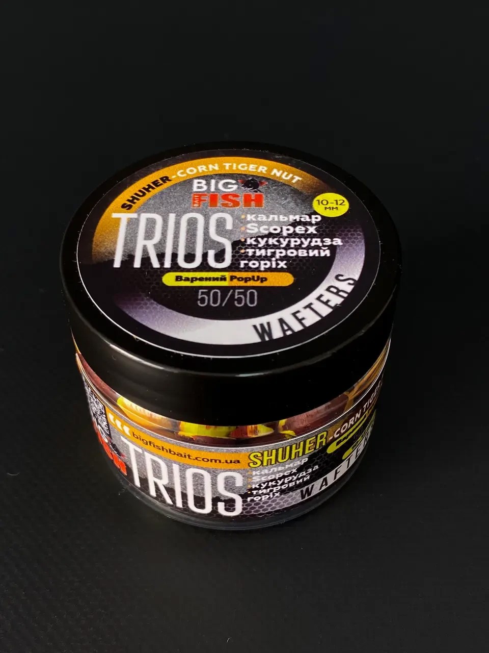 Вафтерс TRIOS SHUHER squid scopex Corn-Tiger Nut кальмар, scopex, кукурудза, тигровий горіх 10-12 мм