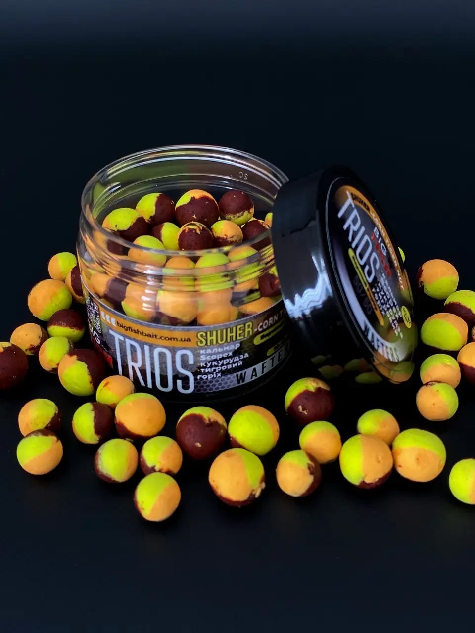 Вафтерс TRIOS SHUHER squid scopex Corn-Tiger Nut кальмар, scopex, кукурудза, тигровий горіх 10-12 мм