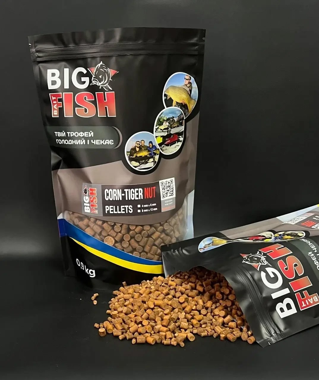 Пелетс Big fish Corn Tiger Nut кукурудза тигровий горіх Premium Pellets 4-6 мм