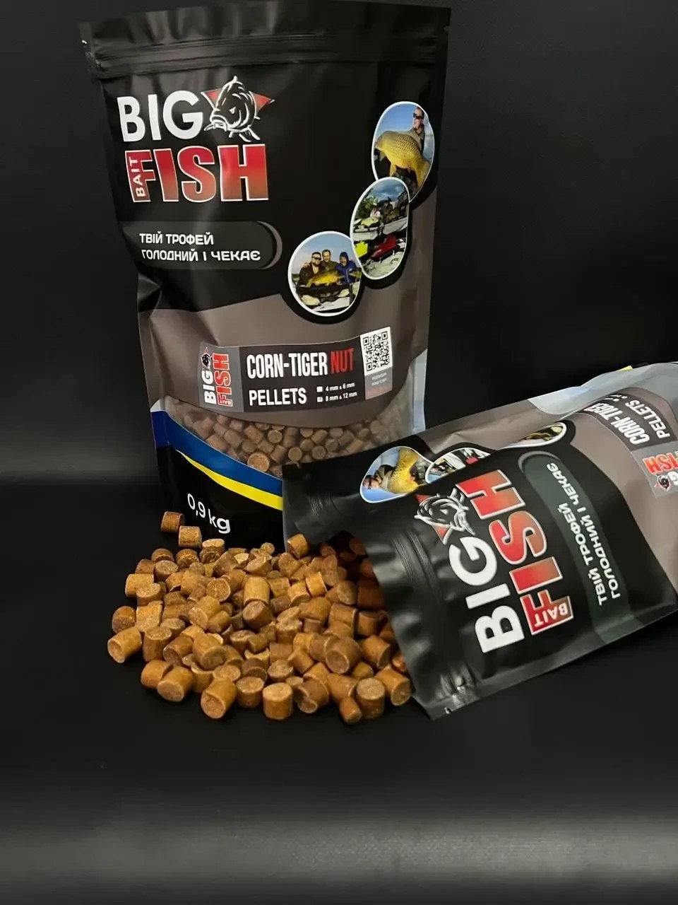 Пелетс Big fish Corn Tiger Nut кукурудза тигровий горіх Premium Pellets 8-12 мм