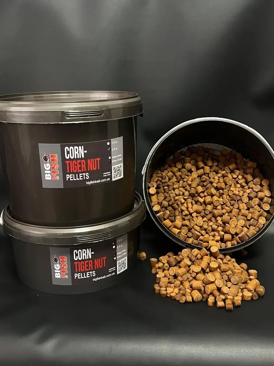 Пелетс Big fish Corn Tiger Nut кукурудза тигровий горіх Premium Pellets 8-12 відро 1,5 кг