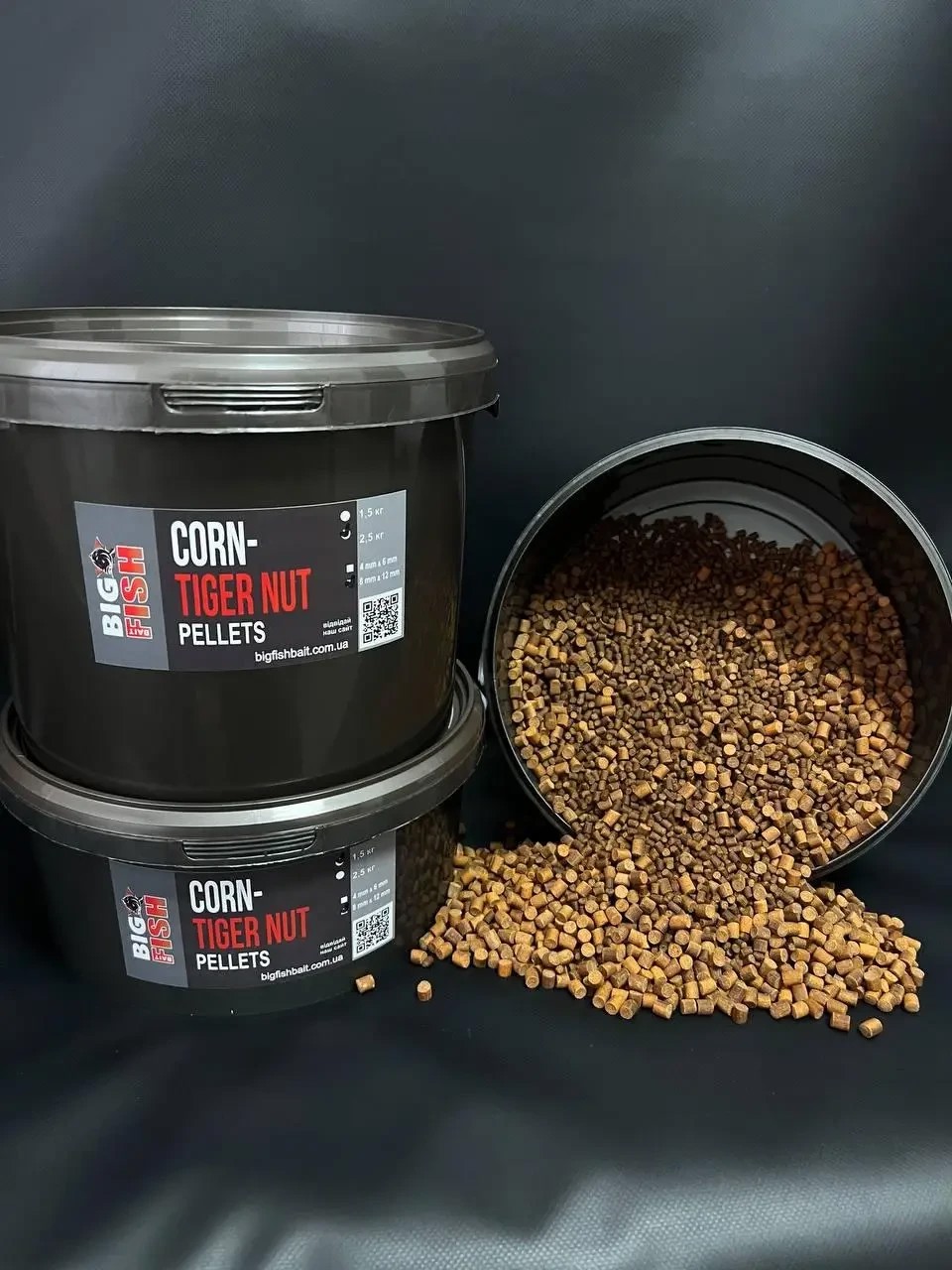 Пелетс Big fish Corn Tiger Nut кукурудза тигровий горіх Premium Pellets 4-6мм відро 2,5 кг