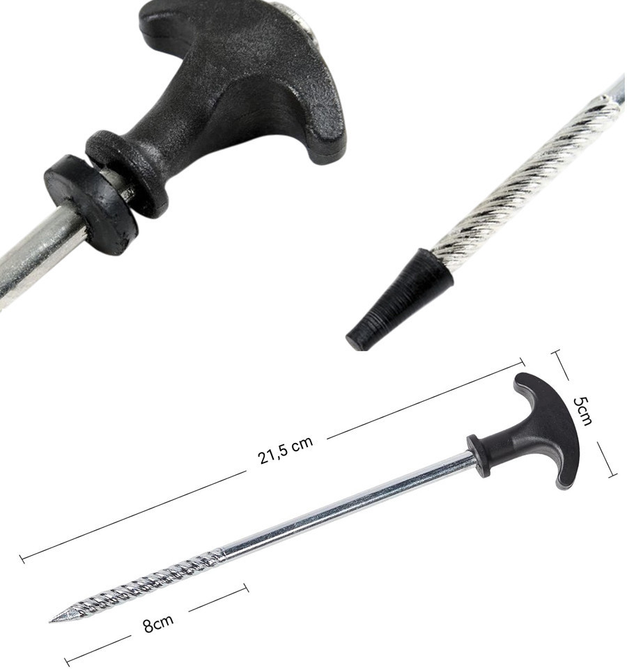 Кілки для намету з Молотком World4Carp Tent Peg Set + Hammer 21.5 см. набір 10 шт.