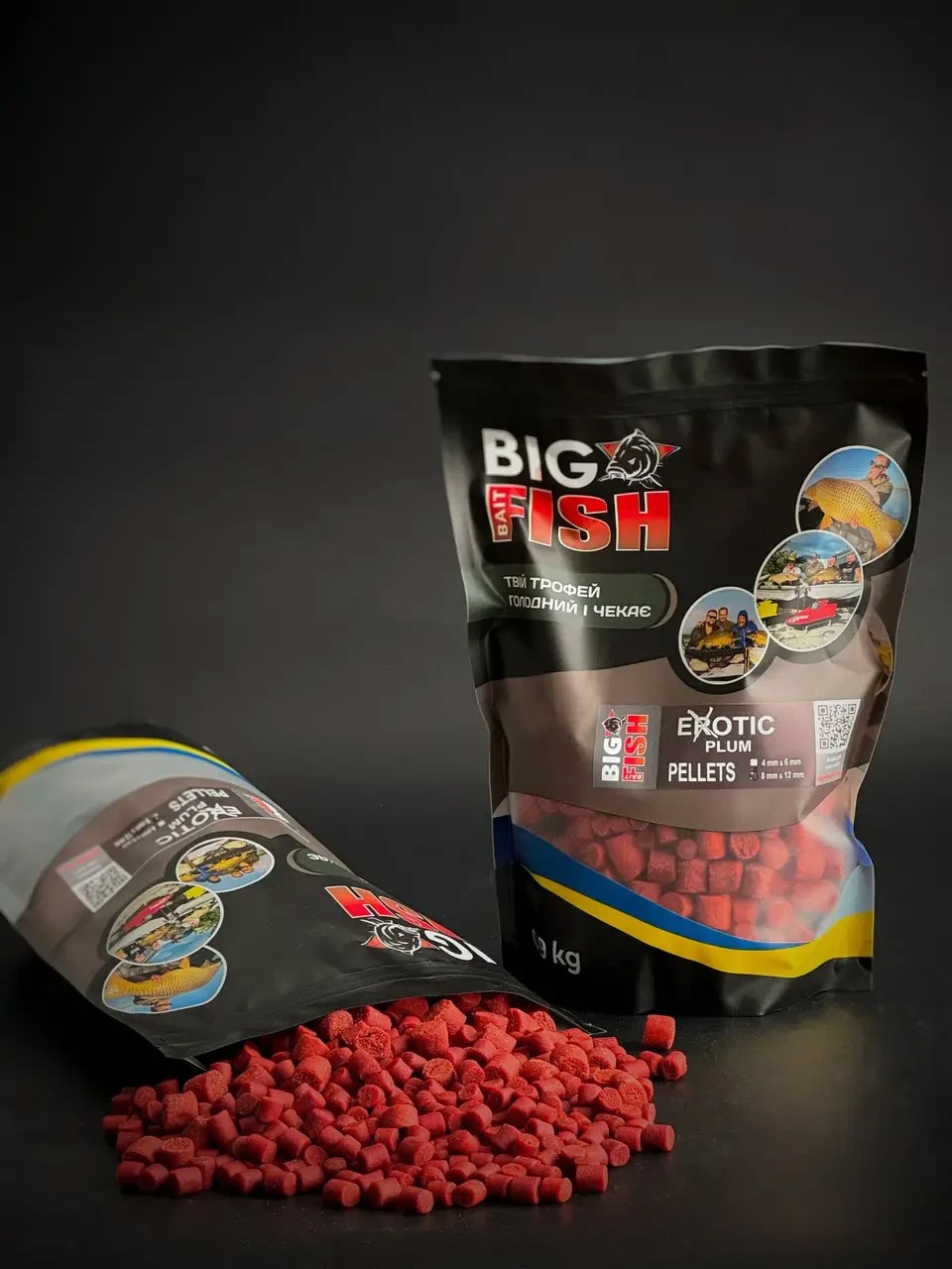 Пелетс Big fish Exotic Plum фірмова слива Premium Pellets мікс 8-12мм