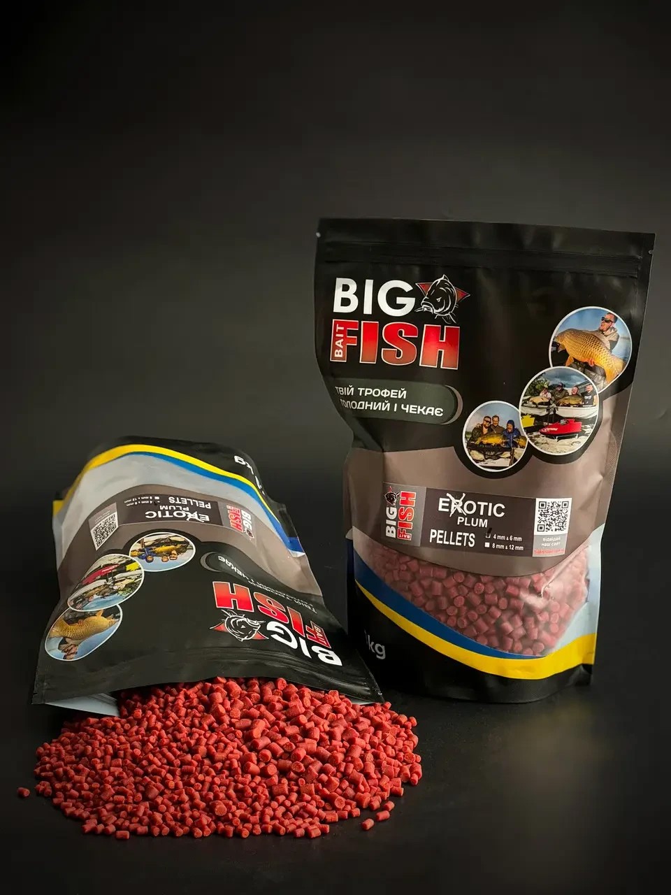 Пелетс Big fish Exotic Plum фірмова слива Premium Pellets мікс 8-12мм