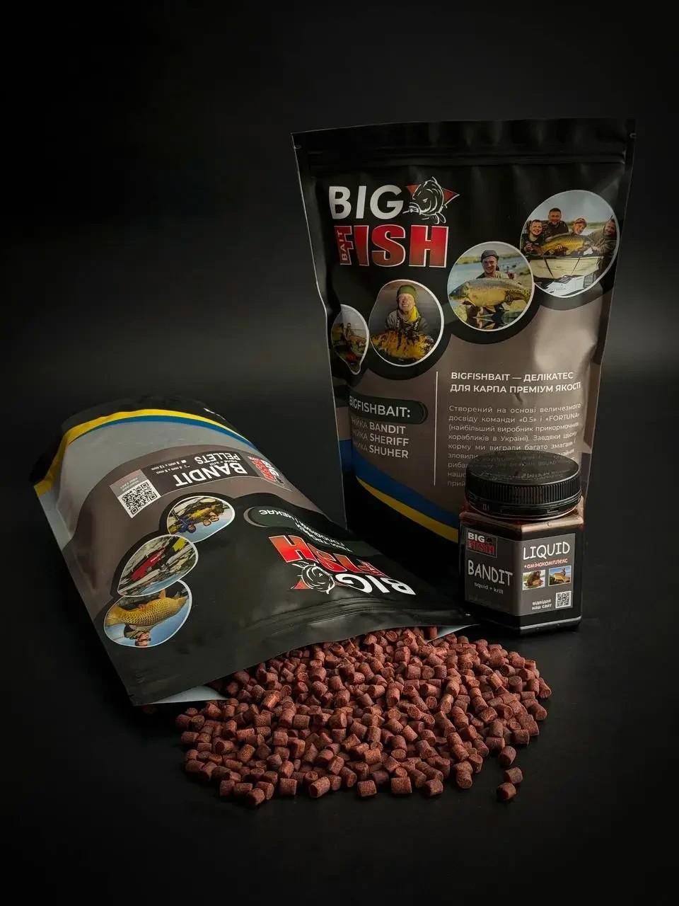 Пелетс Big fish Bandit Squid Krill Premium Pellets мікс 4-6мм