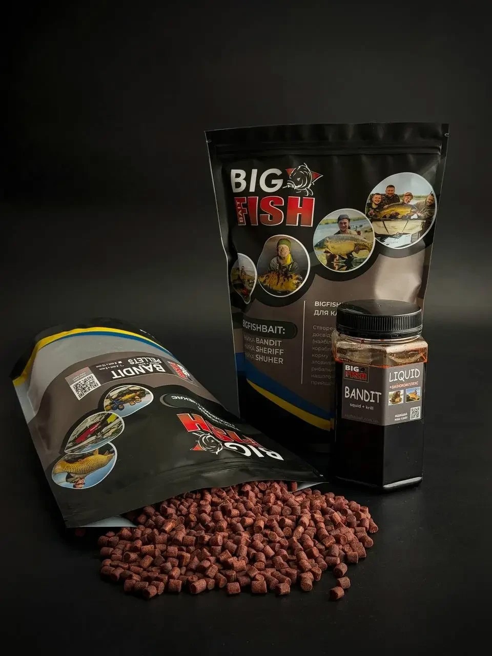 Пелетс Big fish Bandit Squid Krill Premium Pellets мікс 4-6мм