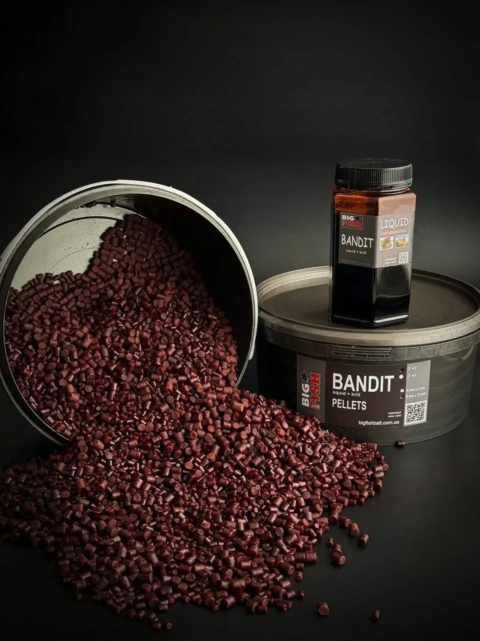 Пелетс Big fish Bandit Squid Krill Premium Pellets мікс 4-6мм відро 1,5 кг